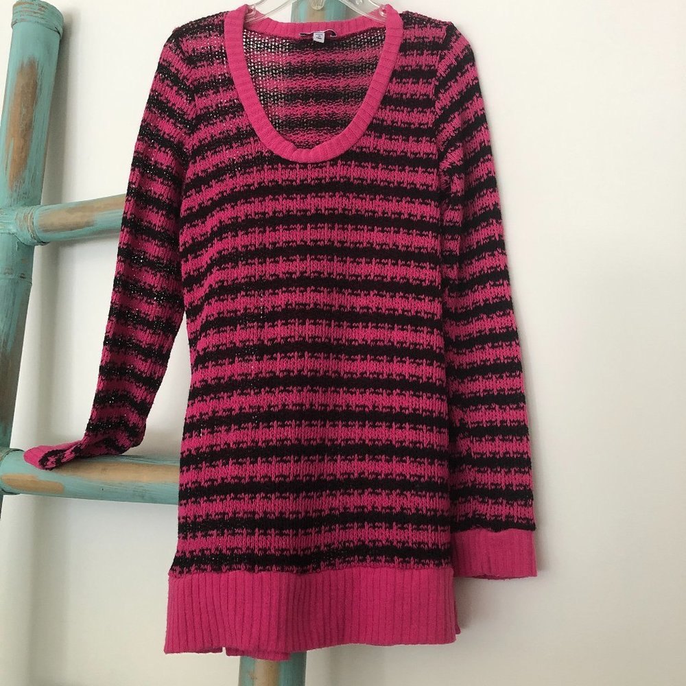 Splendid Striped Crochet Knit Sweater Top